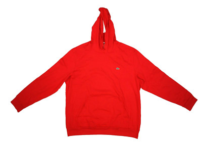 Lacoste Long Sleeve Jersey Hoodie T-Shirt Red Lightweight Long Sleeve Mens 3XL