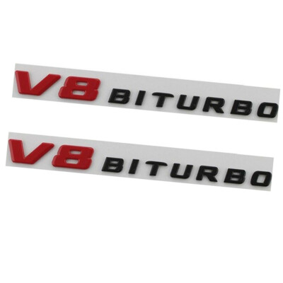Rot Schwarz V8 BITURBO Buchstaben Fender Embleme Abzeichen für Mercedes Benz AMG