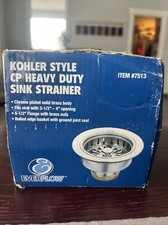 Everflow KOHLER Style Chrome Plated Heavy Duty Sink Strainer 7513 W/ Brass Nuts