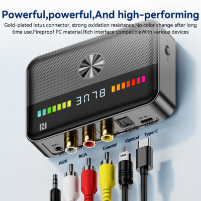 Bluetooth 5.3 Musik Stereo Sender Receiver Audio Transmitter Adapter Empfänger