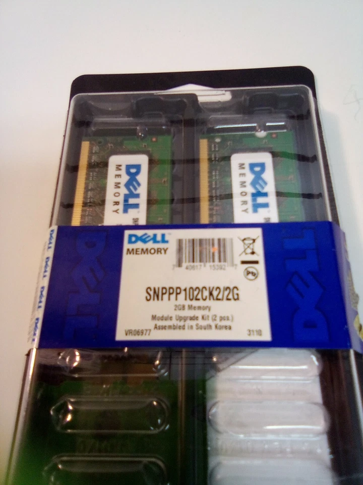 (2) Dell 1GB DDR2 PC2-6400 SDRAM SODIMM for Laptop / Notebook (SNPPP102CK2/2G) - Image 2 of 2