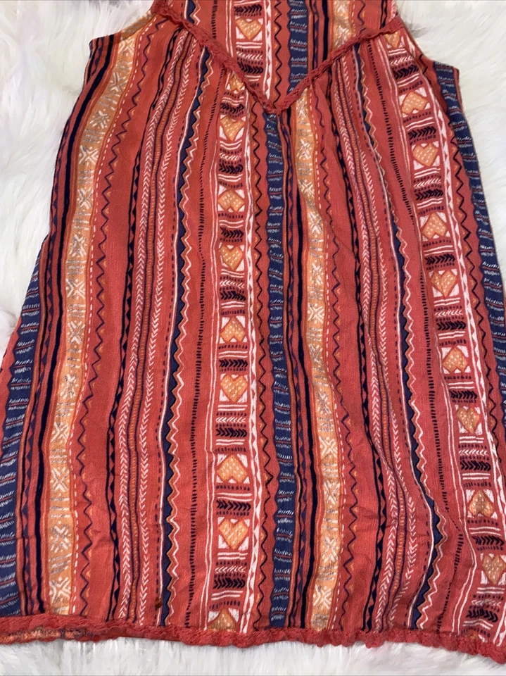 Mudd girls size 16 coral pattern sleeveless flowing dress - Изображение 2 из 4