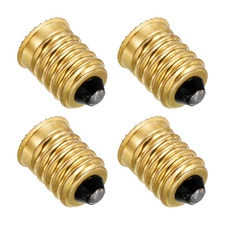 4Pcs E14 to E12 Adapter Converter Light Socket Bulb Base Adapter Gold Tone