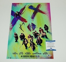 ACTOR JARED LETO SIGNED SUICIDE SQUAD MOVIE POSTER BECKETT BAS COA THE JOKER