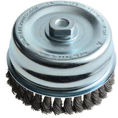 Lessmann 487.217 Knot Brush Cup 125mm M14x2.0, 0.50 Steel Wire