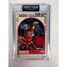 Akeem Olajuwon Jersey Fusion Game Used Number Patch Card /75 NBA Hoops