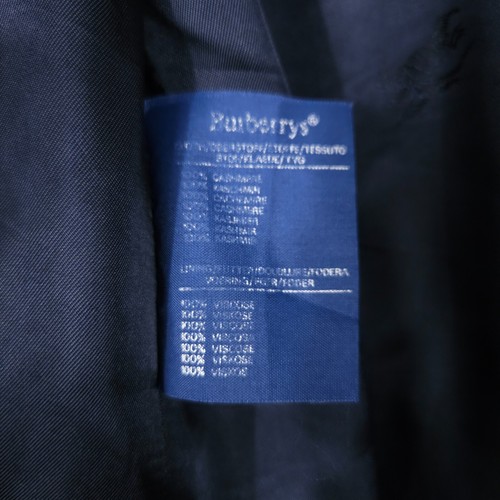 Vintage Burberrys 100% Cashmere Coat Navy Blue Mens size 46 Exlong (S) - Picture 6 of 16