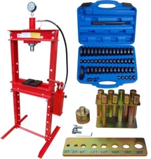 Werkstattpresse 20T mit 2Pumpen +Druckstück Treibsatz 52-tlg.+Druckdornsatz 8tlg