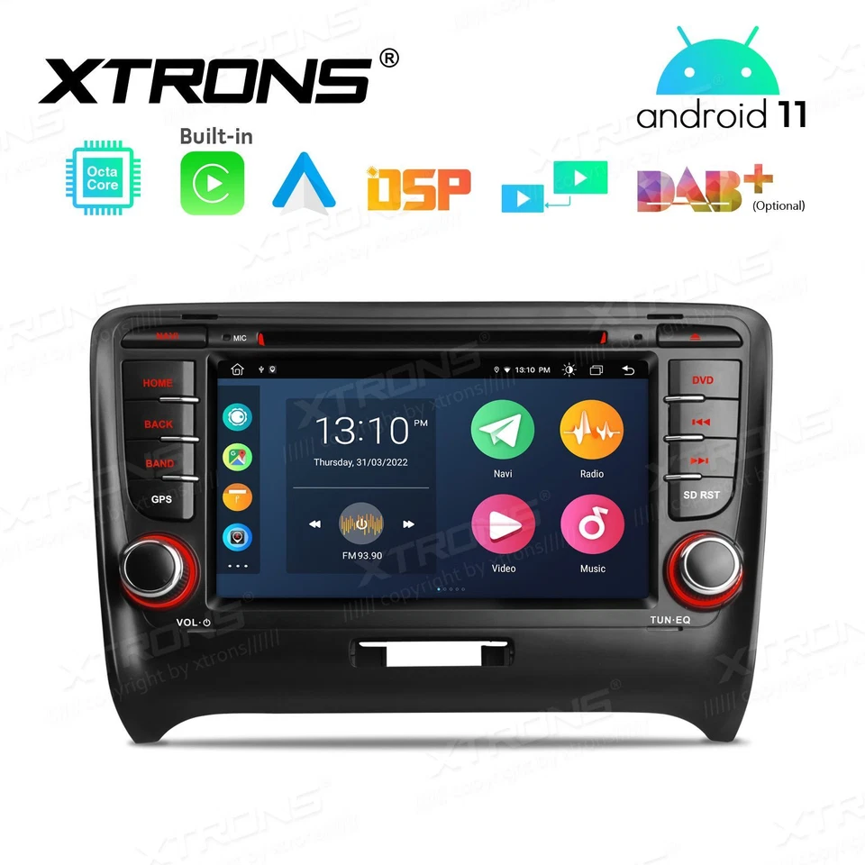 AUTORADIO ANDROID 11 STEREO AUTO 7" AUDI TT MK2 8J 2006-2012 NAVI WIFI CARPLAY - Immagine 2 di 4