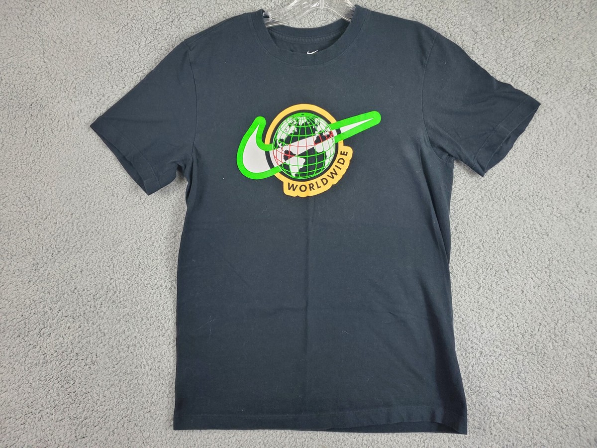 NIKE☆NSW WORLDWIDE GLOBE TEE Nike Sportswear Swoosh WorldwideT shirt Men Size Small Earth