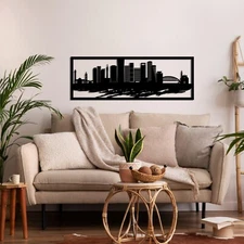 Tel Aviv Skyline Metal Wall Art, Metal Wall Decor, Home Decor Wall Art,