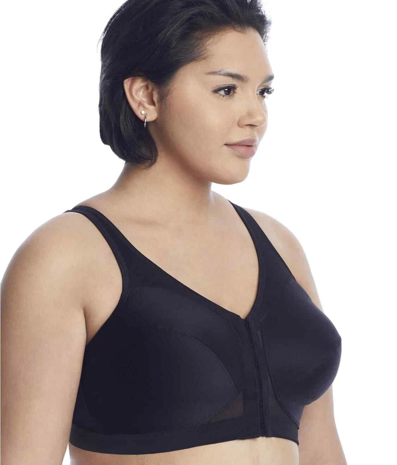 Sujetador Glamorise NEGRO Cierre Frontal Postura Soporte Trasero, US 50DD, UK 50DD Foto 2 de 4