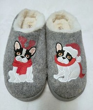 Kooba Womens Christmas Slippers Boston Terrier Frenchie House Shoes SM 6/7