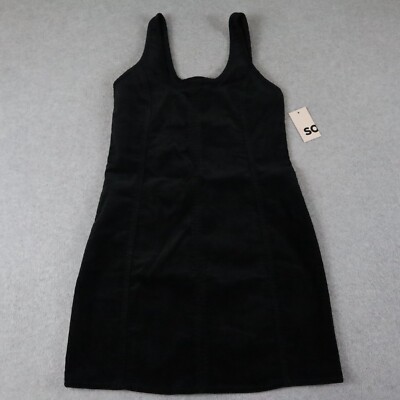 SO Dress Womens Small Open Back Pinafore Black Luxe Corduroy Mini  Sleeveless NWT | eBay