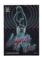 DeMar Derozan Panini Donruss Optic 2022-23 Lights Out Insert Red #68/99