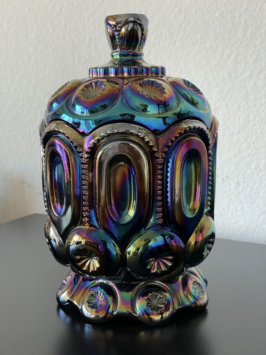 【Special Archives】 1954s SMITH antique Vintage LE Smith Glass Moon and Star Amethyst Carnival