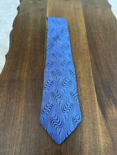 Bill Robin Son Hand Tailored Italian 100% Silk Made In USA Blue Swirl