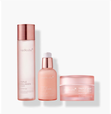MEDICUBE Triple Collagen Toner Serum Cream 3pcs Set Deep Glow K-Beauty FREE Ship