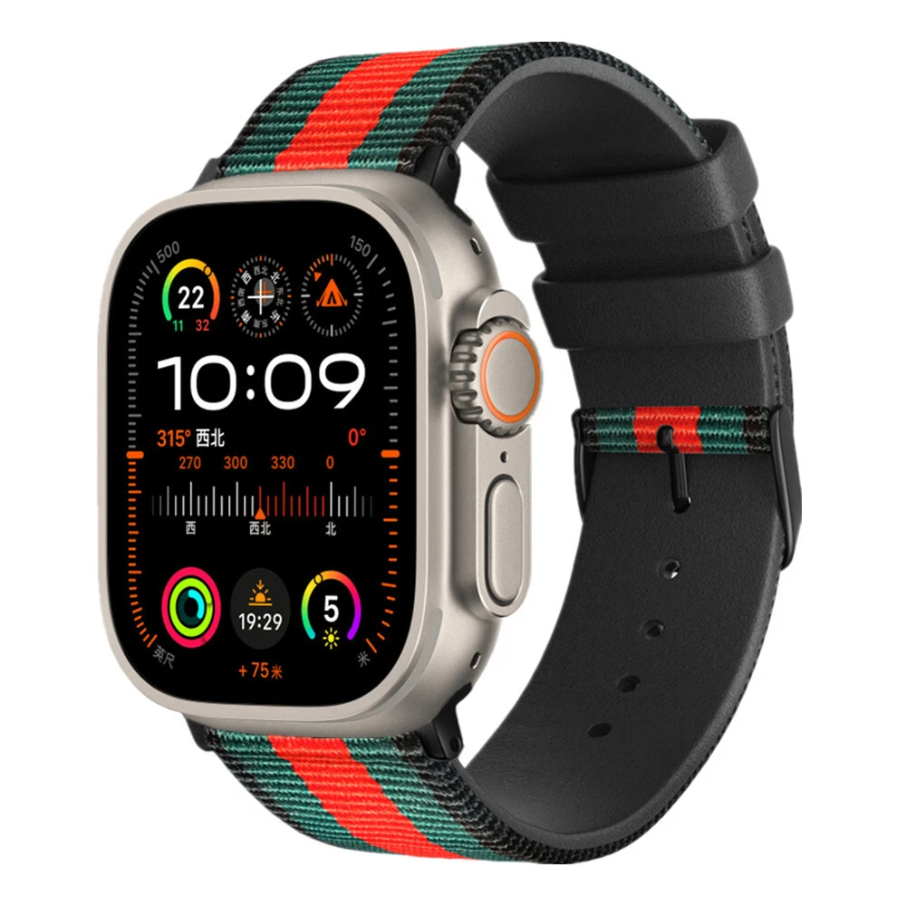 Luxury Leather Watch Band Strap For Apple Watch Ultra 2 49mm 9 8 7