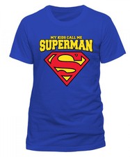 Superman Logo My Kids Call me Man of Steel DC Comics M&auml;nner Men T-Shirt Blau