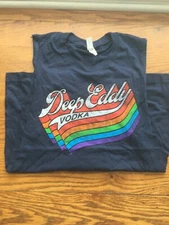 Deep Eddy Vodka Womens Graphic T-Shirt Blue Sleeveless - Size Small