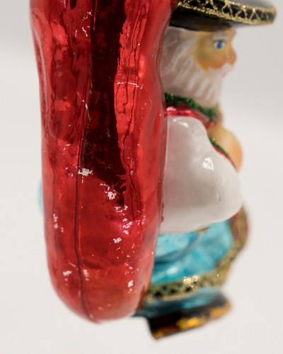 2007 Neiman Marcus Mexican Santa Sombrero Hot Chilli Pepper Blown Glass Ornament - Picture 5 of 13