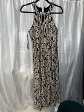 NW Nightway Floor Length Gold Black Dress Size 8