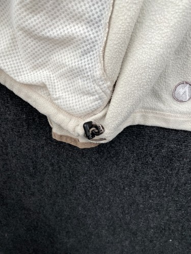 Marmot Womens XL Full Zip Hooded Micro Fleece Jacket Beige Pockets Polartec - Picture 11 of 19