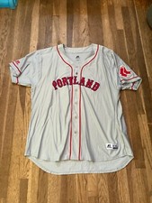 Trey Ball Game Used Portland Sea Dogs Grey Road Jersey Red Sox