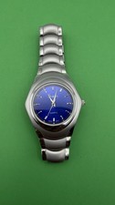 Vintage NOS Sheffield Men’s Quartz Watch Blue Dial Silver Tone Japan Movt