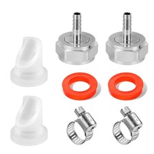 Keg Coupler Connector Stainless Steel 5/16 Barb G5/8 Thread Hex Nut Valve Set