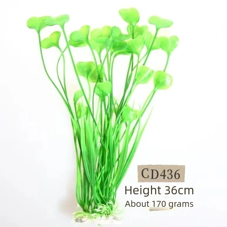 36cm & 18cm Tall Artificial Aquarium Plants, Ceramic Base + PE, Fish Tank Decor - Image 2 of 4