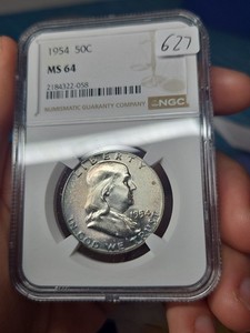 1954 P 50C Franklin Half Dollar NGC MS64