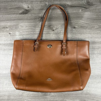 COACH Tote Bag Brown Leather Turnbuckle *See Description*