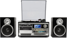 TT 1072 DAB Giradischi Vintage 25W Tre Velocità (33, 45, 78 Giri) Con CD, USB, A