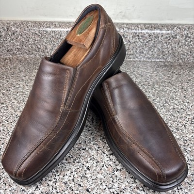 ECCO Helsinki 2 Brown Leather Slip-On Bicycle Toe Loafer Men s US 10/EU 44 EUC