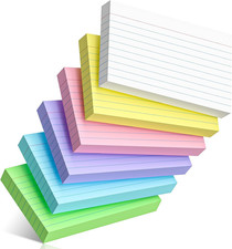300 Count Colored Index Cards 3 x 5 Inch Ruled Index Cards, Flash Cards College