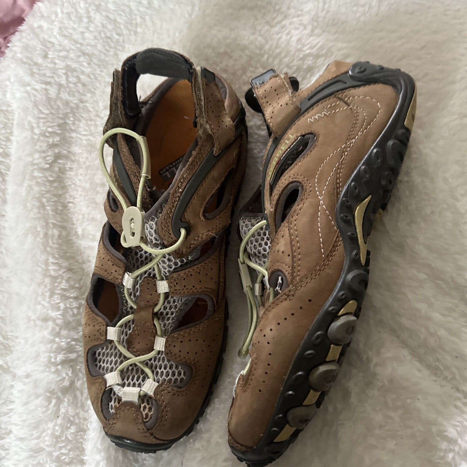 Scarpe Merrell donna camaleonte 7 5 pelle marrone escursionismo arco calce