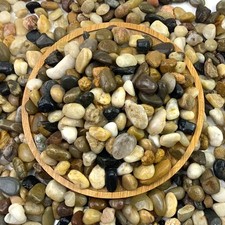 5 lbs Gravel for Fish Tank, 2/5 Inch Mixed Color River Rocks for Aquarium, Va...
