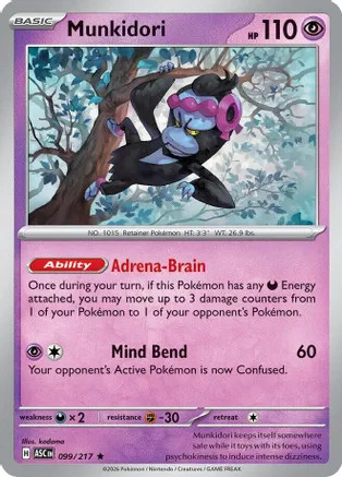 Pokemon Munkidori R NM - ME: Ascended Heroes 099/217