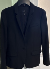 J.Crew Regent Black Blazer Women's Size 8 Single-Breasted Notch Lapel Lined