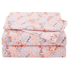 JSD Pink Paisley Floral Sheet Set King Size, 4 Piece Soft Printed Microfiber She