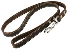 Genuine Thick Leather Classic Dog Leash 3/4" Wide 4 Ft, Medium, Large Brown