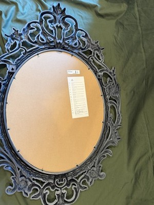 IKEA UNG DRILL Ornate White Oval Photo Frame 33x24 in Baroque