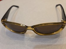 Vintage GUCCI Oval Sunglasses Yellow Frame Gray Lens GG2456/S E3K 55-16