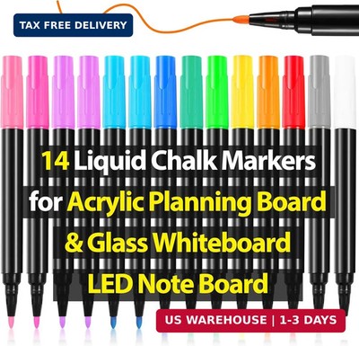 Liquid Chalk Markers for LED Drawing Note Board Acrylic Calendar Planning Board