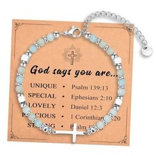 Religious Cross Bracelet for Women Girls, Christian God says you are unique...