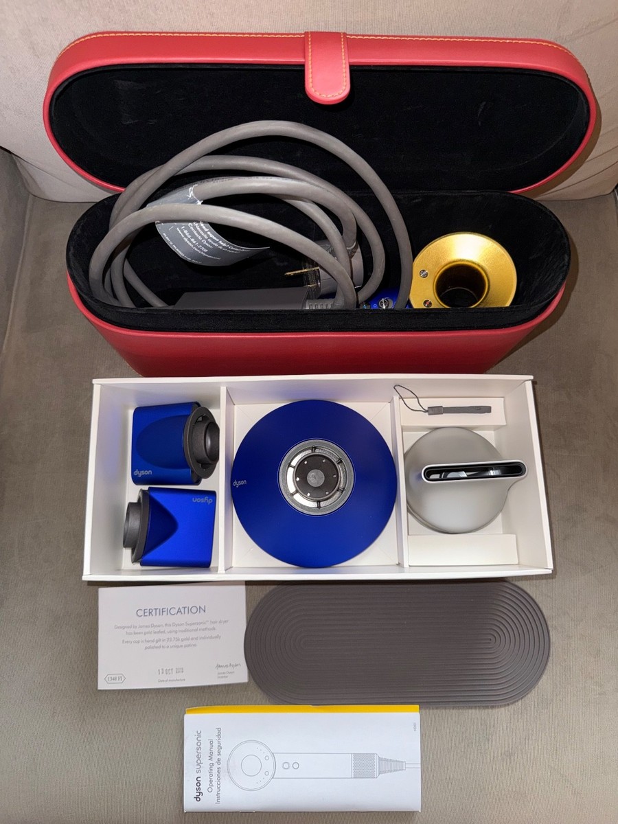 Dyson Supersonic Hair Dryer 23.75 Karat Gold Blue Special Edition