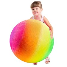18 Inch Rainbow Playground Ball Jumbo Inflatable Kickball Indoor Outdoor