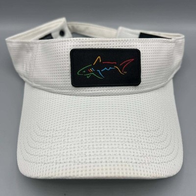 Greg Norman Golf Visor Hat Men White Embroidered Strap Back Cap New